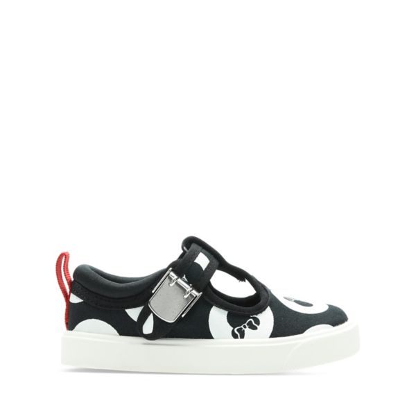 Clarks Girls City Polka Toddler Canvas Black | USA-729853